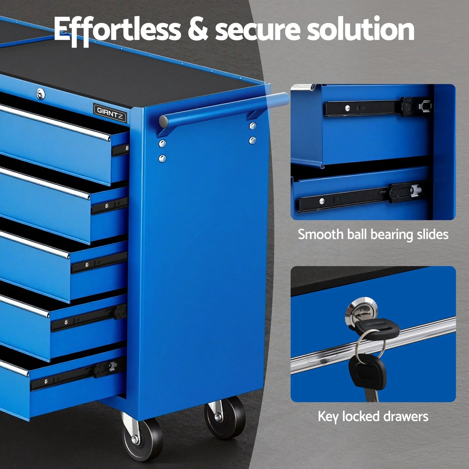 Tool Chest Trolley 10 Drawers Toolbox Storage Blue