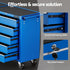 Tool Chest Trolley 10 Drawers Toolbox Storage Blue