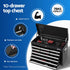 Giantz 15 Drawers Tool Chest Trolley Toolbox 2-in-1 Storage Black