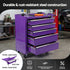 5 Drawer Tool Trolley Steel Storage Cabinet Mobile Workshop Purple