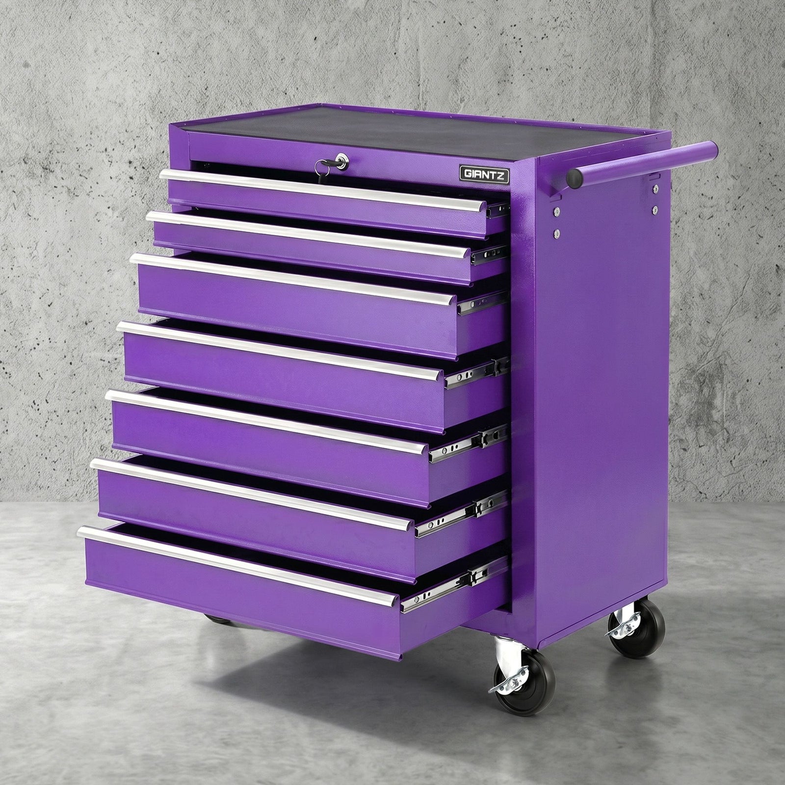 7-Drawer Tool Chest Trolley Cabinet Toolbox Heavy Duty Garage Storage Organiser Purple