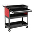 Tool Trolley Cart – Rolling Steel Cabinet w/ Drawer & Pegboard, Black/Red