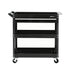 Tool Trolley Cart – Rolling Steel Cabinet w/ Drawer & Pegboard, Black/Red