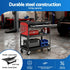 Tool Trolley Cart – Rolling Steel Cabinet w/ Drawer & Pegboard, Black/Red