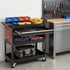 Tool Trolley Cart – Rolling Steel Cabinet w/ Drawer & Pegboard, Black/Red