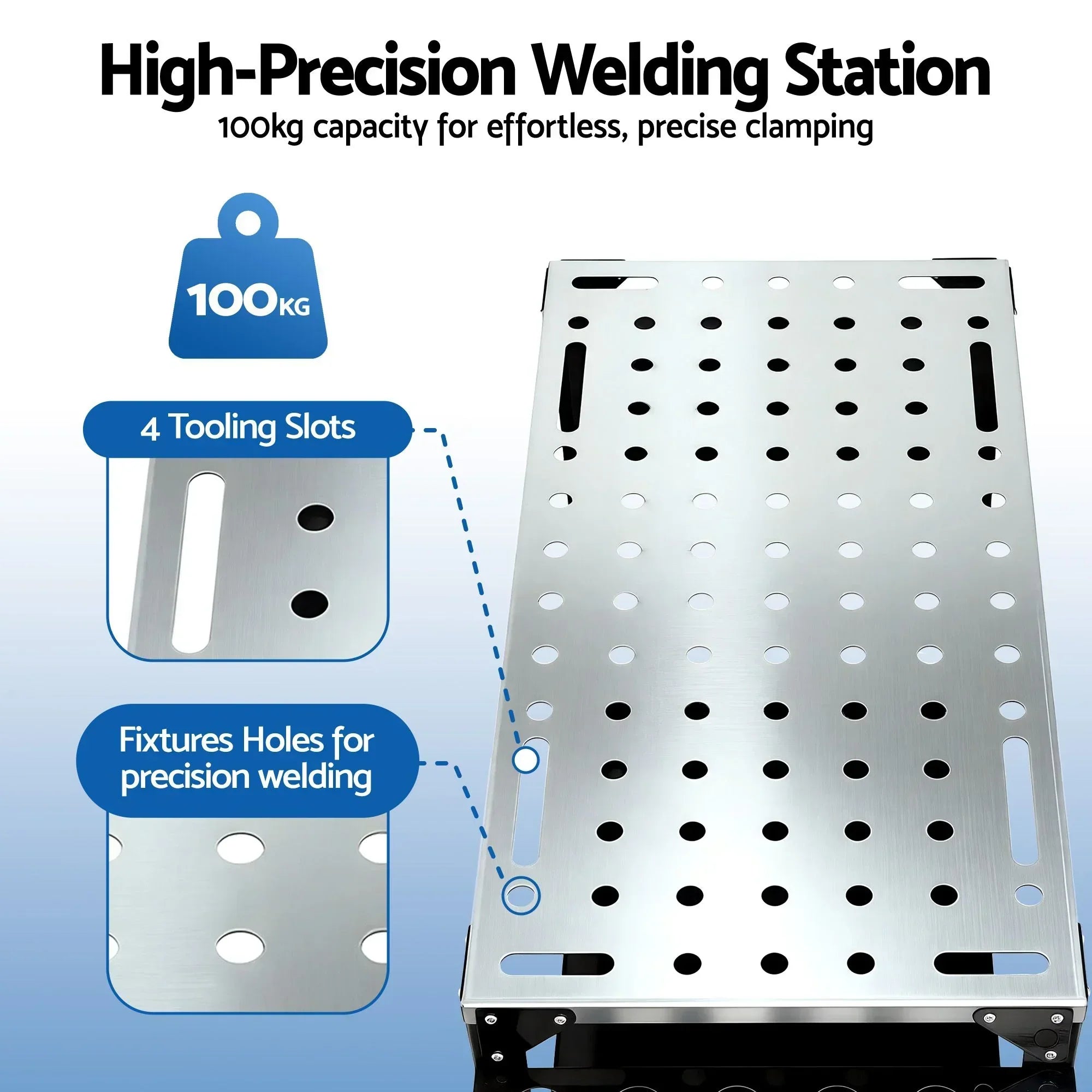 Welding Table Cart with Tool Storage 130KG Capacity Mobile Workstation