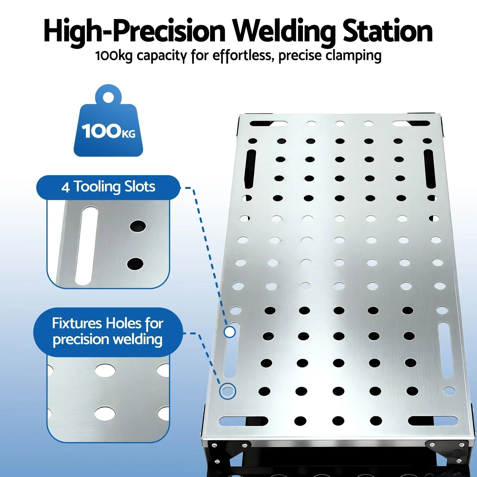 Welding Table Cart with Tool Storage 130KG Capacity Mobile Workstation
