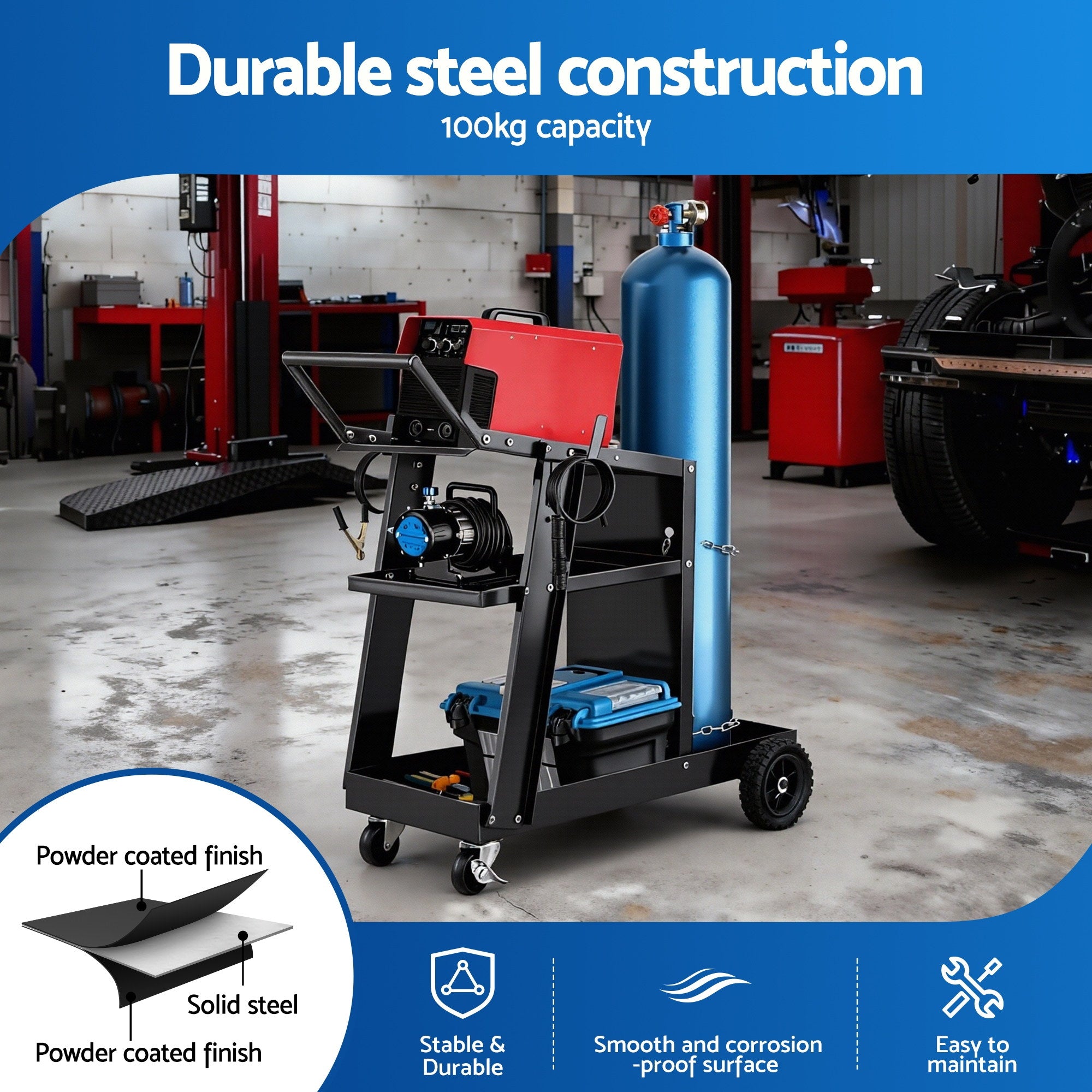 Welding Trolley Cart Welder MIG TIG ARC MMA Welder Plasma Cutter Storage