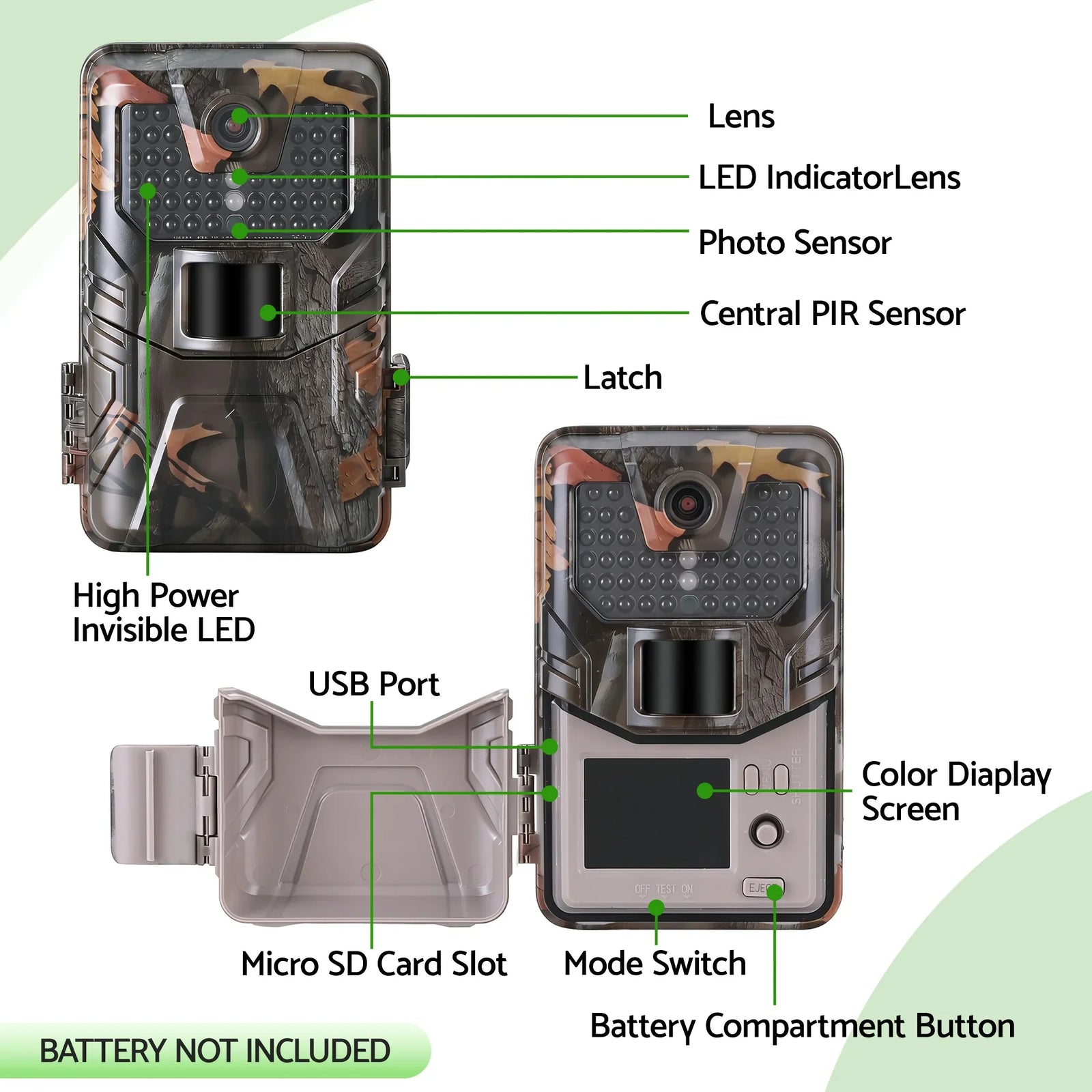 4K WiFi Trail Camera 48MP 0.2s Trigger Game Camera Camo