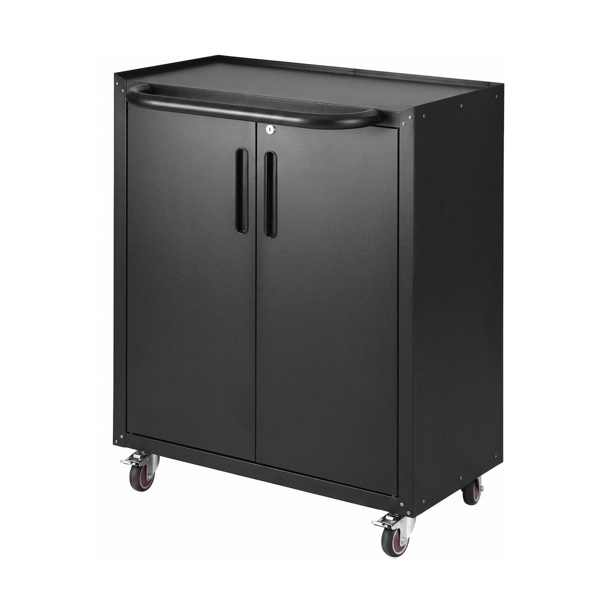 Rolling Tool Cabinet Heavy-Duty Storage Cabinet Adjustable Shelf Black