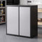 Giantz Steel Tool Cabinet Wall Mount Double Door Shelf Lockable Black and Grey
