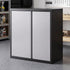 Giantz Steel Tool Cabinet Wall Mount Double Door Shelf Lockable Black and Grey