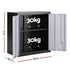 Giantz Steel Tool Cabinet Wall Mount Double Door Shelf Lockable Black and Grey