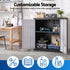 Giantz Steel Tool Cabinet Wall Mount Double Door Shelf Lockable Black and Grey