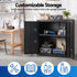 Steel Tool Cabinet Wall Mount Adjustable Shelf Garage Storage Lockable Black