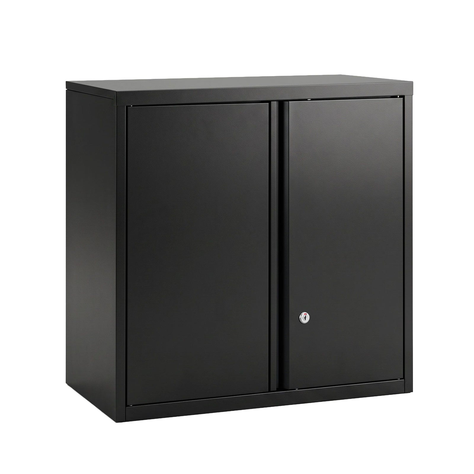 Steel Tool Cabinet Wall Mount Adjustable Shelf Garage Storage Lockable Black