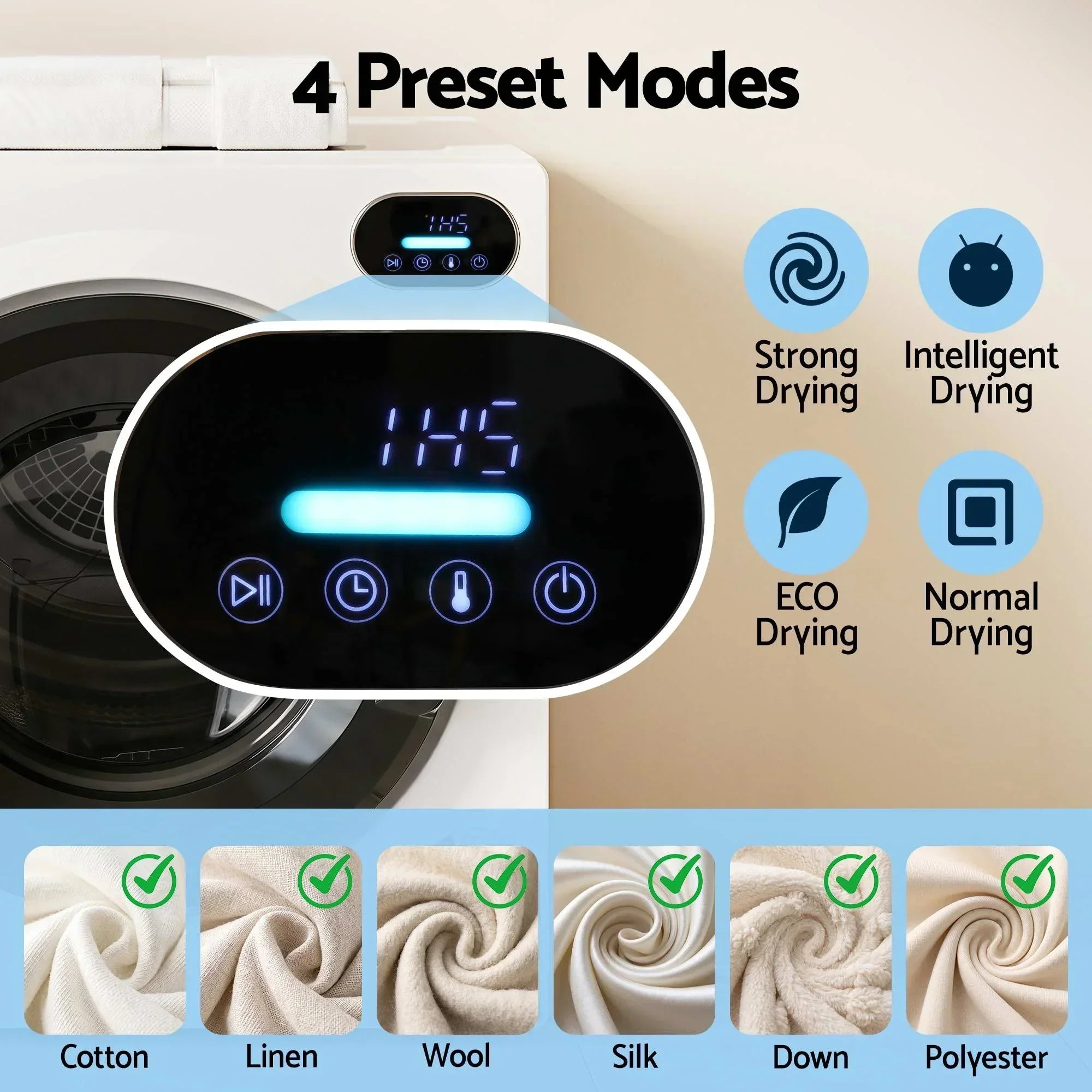 6kg Tumble Dryer – Compact, Touch Control, Anti‑Crease, Reverse Cycle