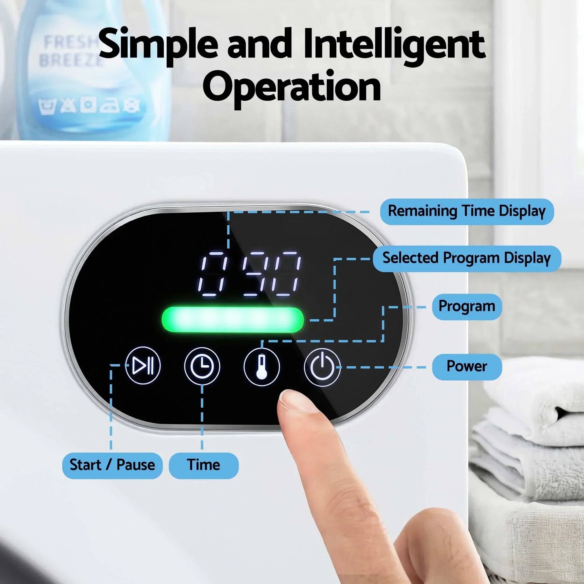 6kg Tumble Dryer – Compact, Touch Control, Anti‑Crease, Reverse Cycle