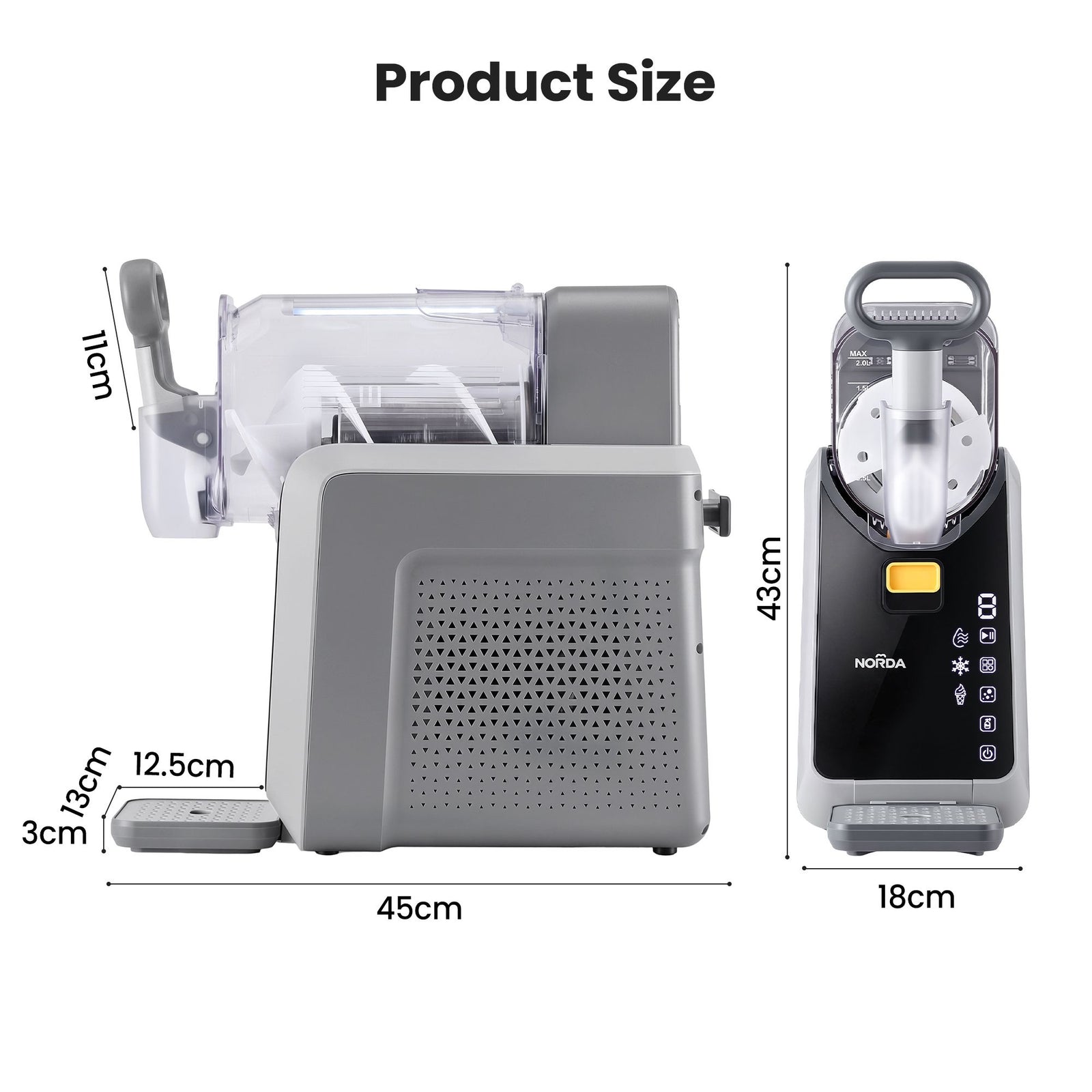 2L Slushie Machine Frozen Drink Maker Slushy Ice Cream Maker No Ice Compressor Touchscreen for Home BBQ Party