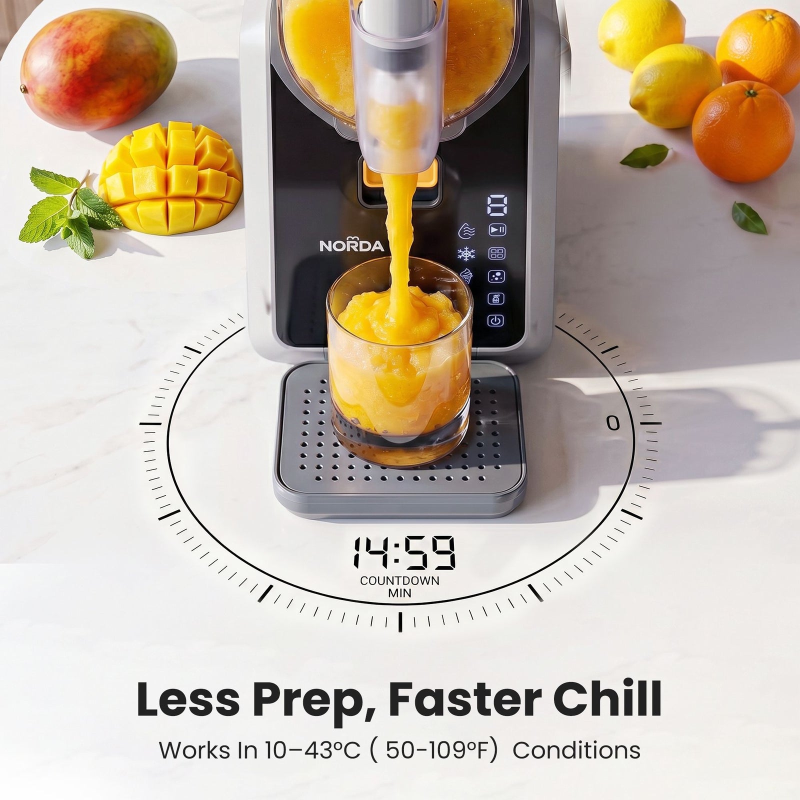 2L Slushie Machine Frozen Drink Maker Slushy Ice Cream Maker No Ice Compressor Touchscreen for Home BBQ Party