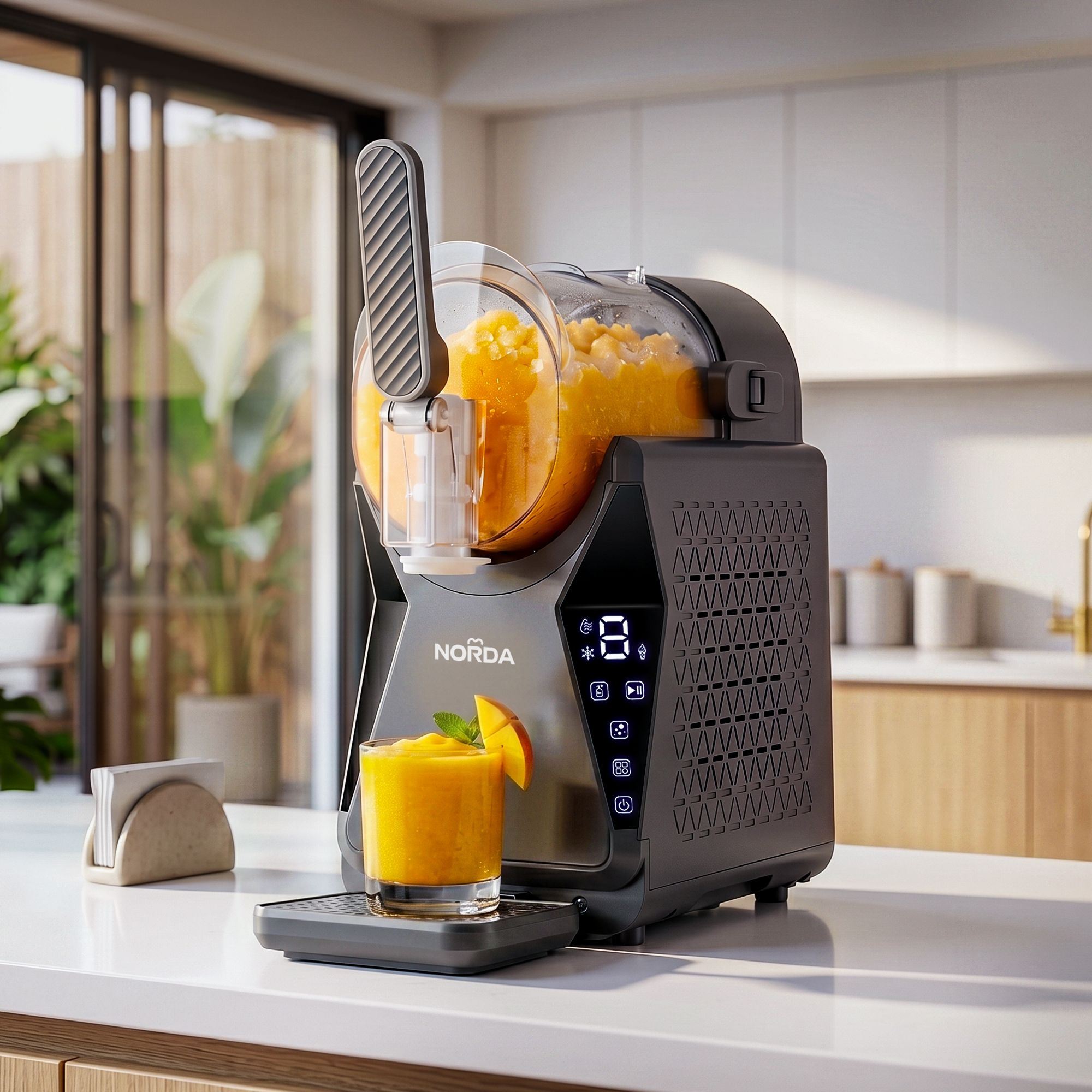 Slushie Machine 1.3L – 3‑in‑1 Frozen Drink Maker, Compressor Cooling, Grey