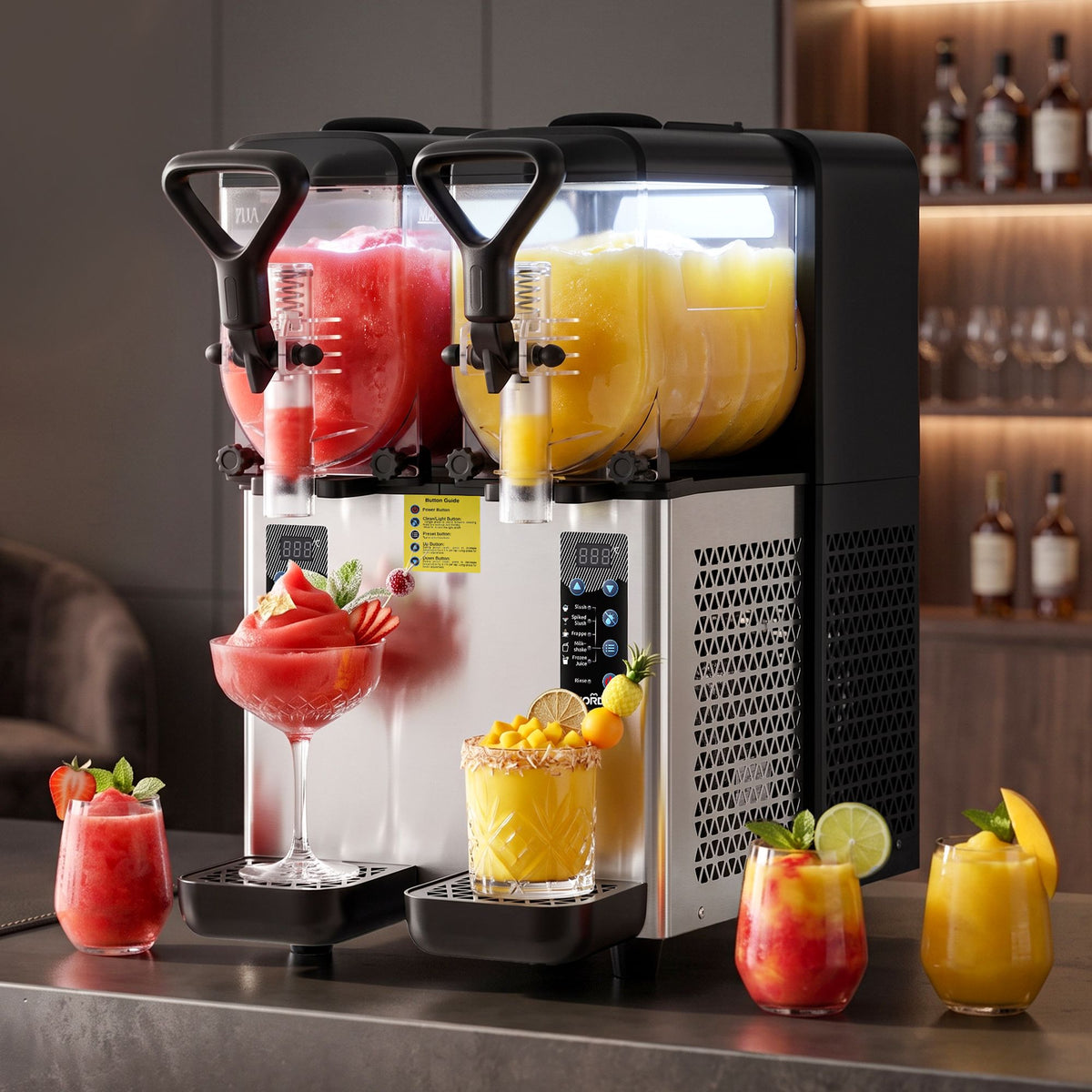 NORDA Slushie Machine 2 x 4L Dual Tank Frozen Drink Maker 5 Modes Milkshake