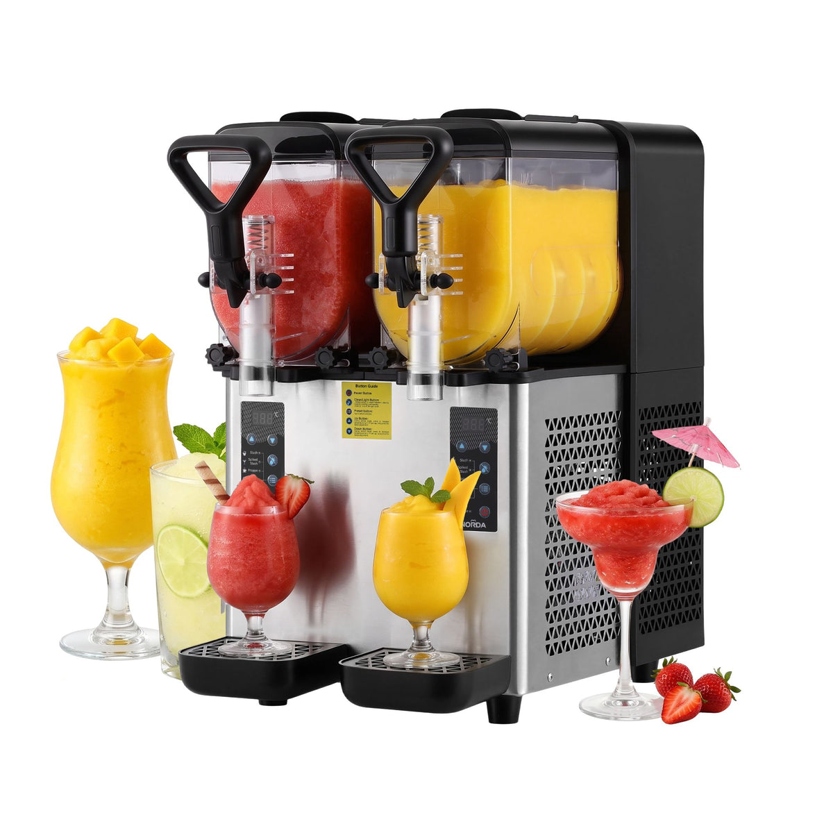 NORDA Slushie Machine 2 x 4L Dual Tank Frozen Drink Maker 5 Modes Milkshake