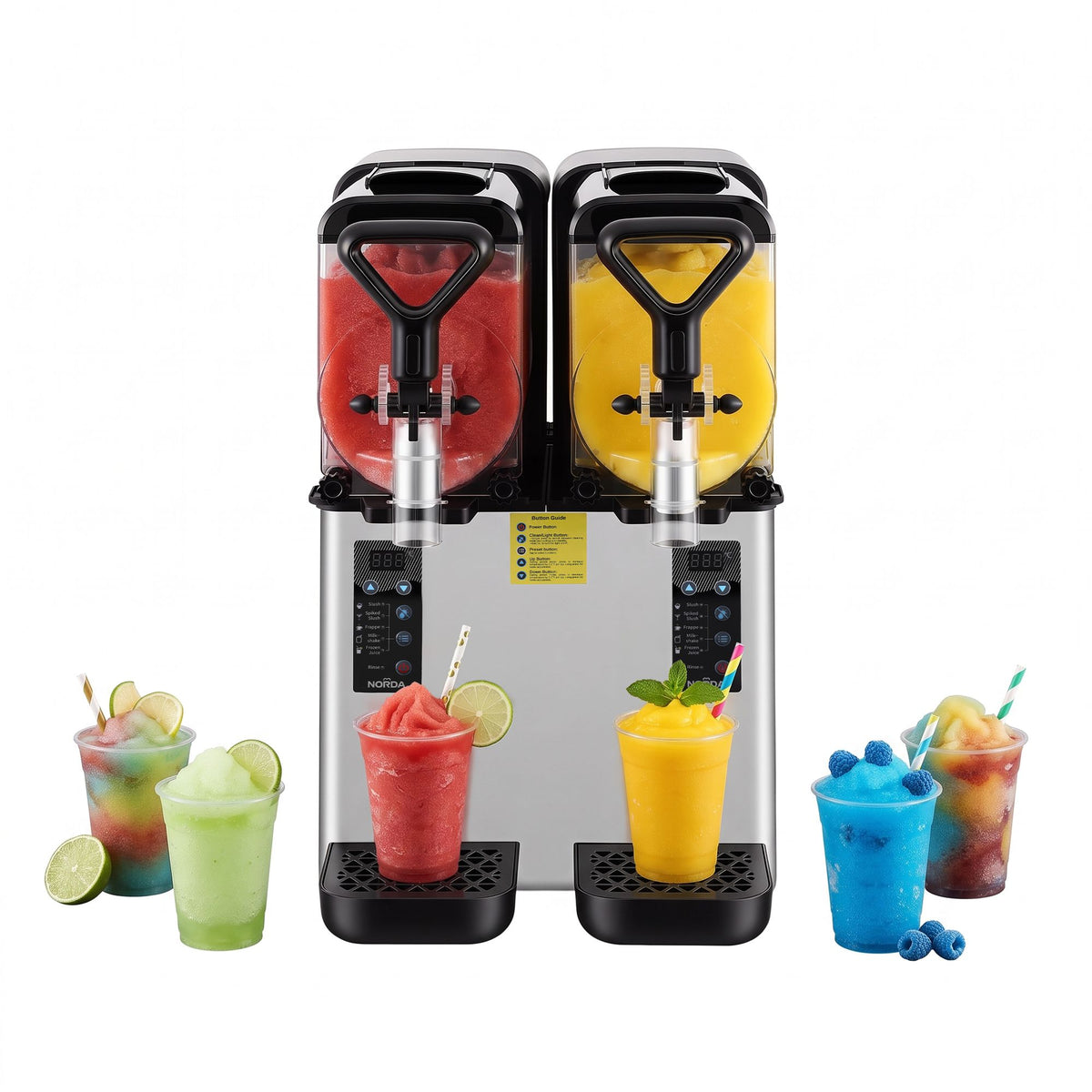 NORDA Slushie Machine 2 x 4L Dual Tank Frozen Drink Maker 5 Modes Milkshake