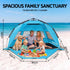 Beach Tent 3-4 Person Pop Up Sun Shade UPF 50 Automatic Outdoor Blue