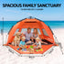 Beach Tent 3-4 Person Pop Up Sun Shade UPF 50 Automatic Outdoor Orange