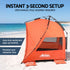 Beach Tent 3-4 Person Pop Up Sun Shade UPF 50 Automatic Outdoor Orange