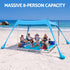 Weisshorn Beach Tent Sun Shelter UPF 50+ Shade 3x3m for 8 Person Outdoor