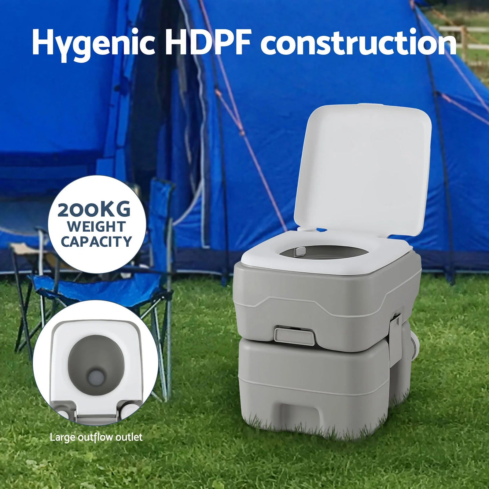 20L Portable Camping Toilet Shower Tent Changing Room Outdoor Loo Set
