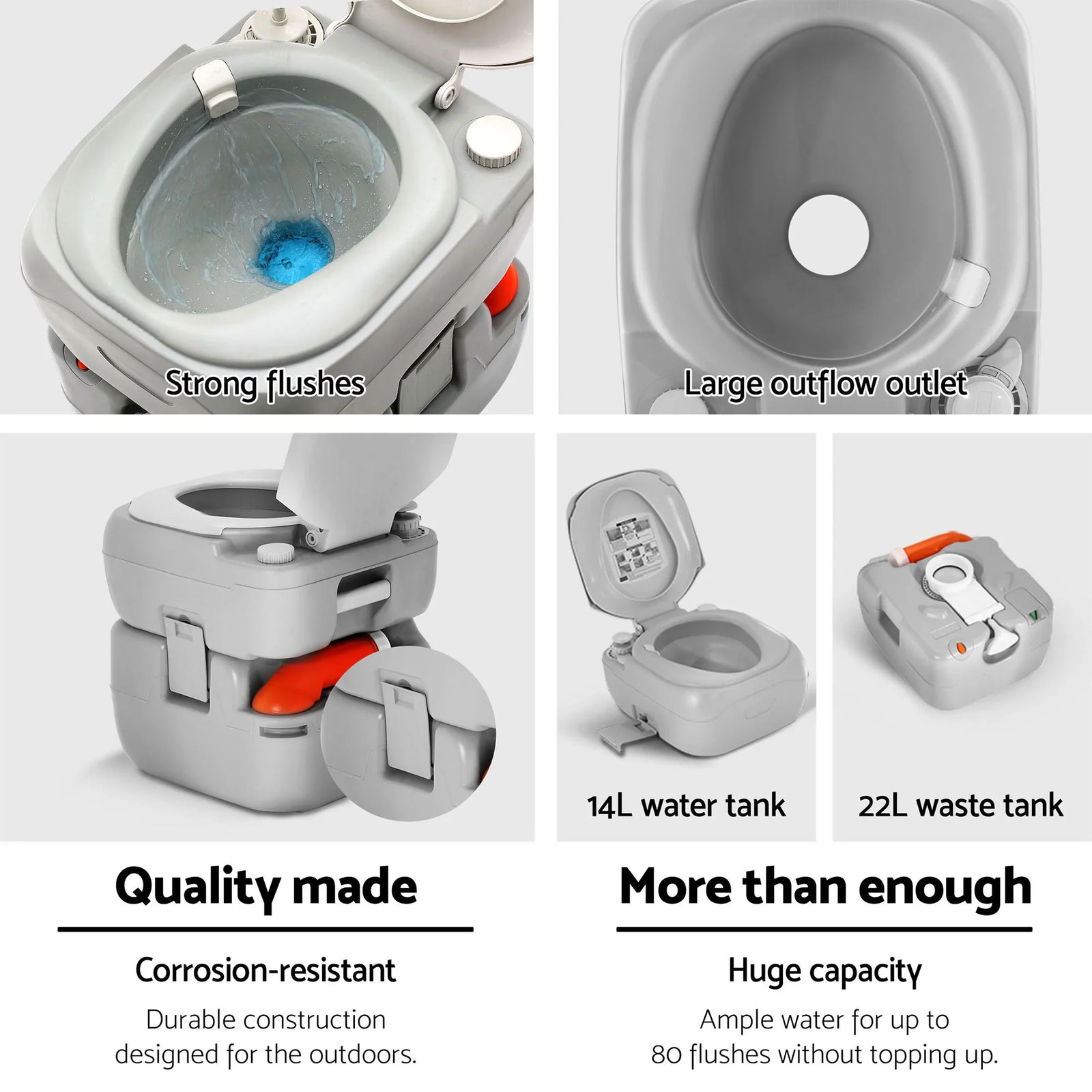 22L Portable Camping Toilet Shower Tent Changing Room Outdoor Loo Set