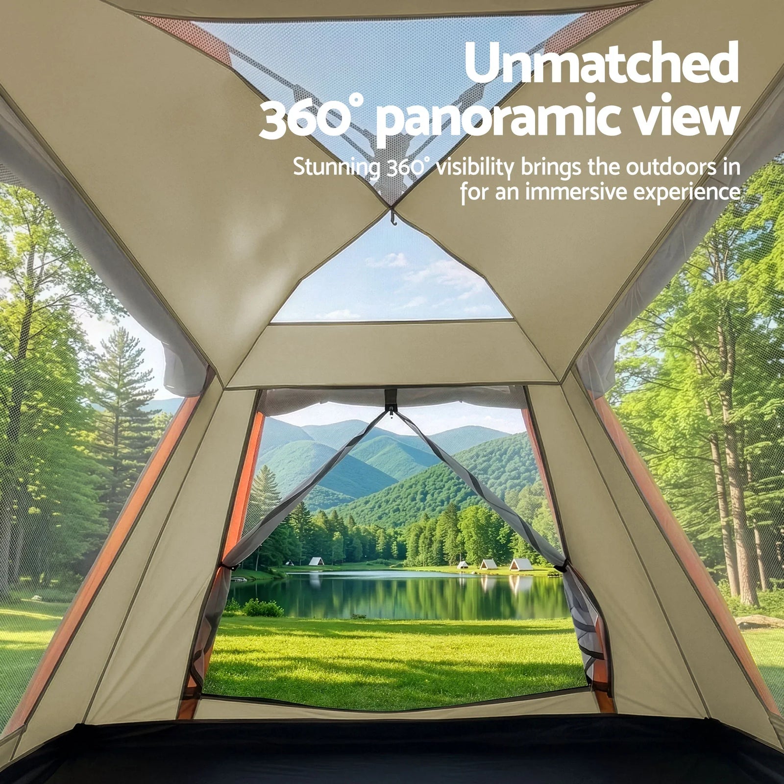 Pop Up Camping Tent 3-4 Person Automatic Tent Instant Setup Waterproof
