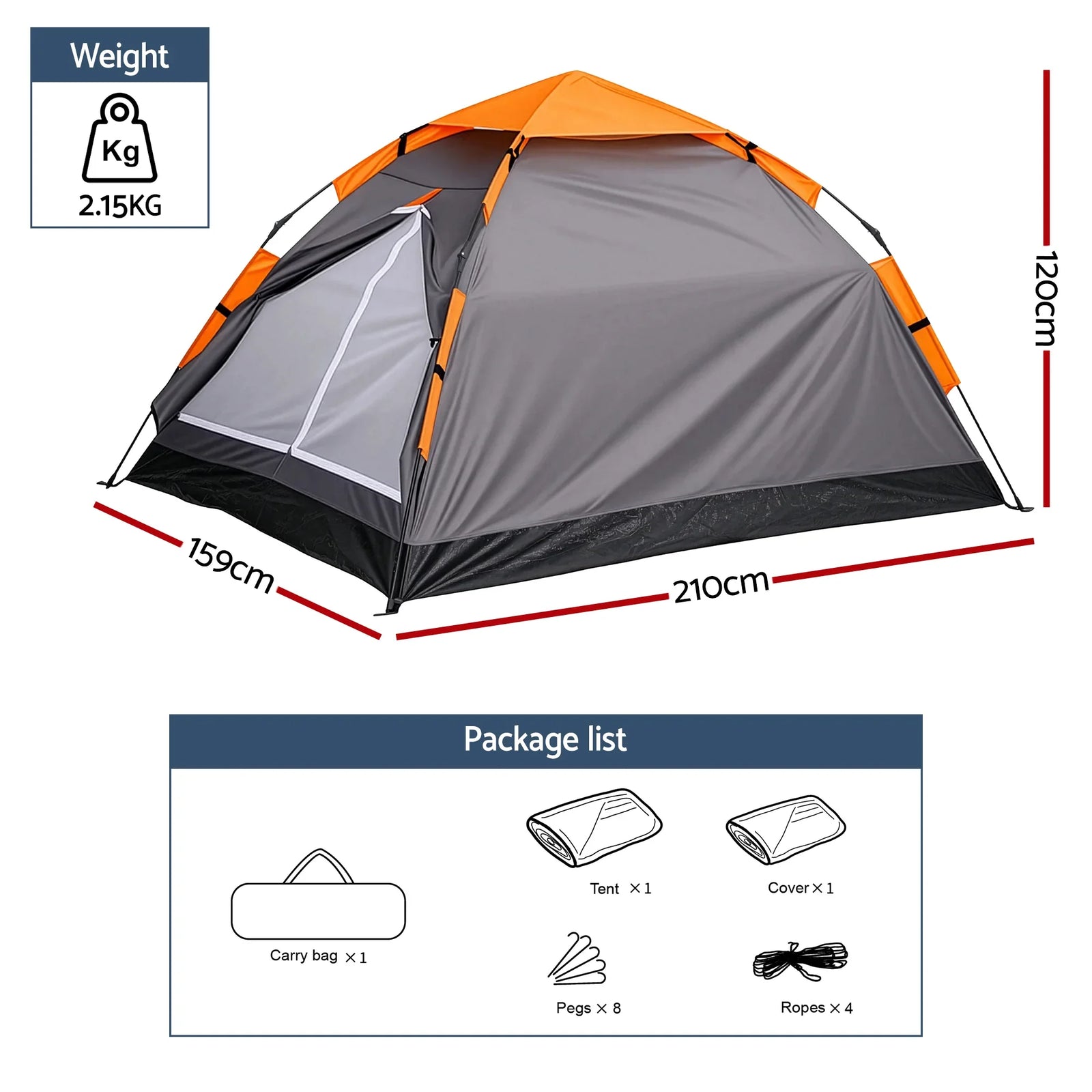 2 Person Instant Pop Up Camping Tent Automatic Waterproof Hiking Beach