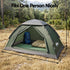 1 Person Camping Tent Waterproof Hiking Vestibule Porch Green Grey Set
