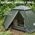 1 Person Camping Tent Waterproof Hiking Vestibule Porch Green Grey Set