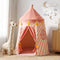 Kids Play Tent Playhouse – Pink with Star Lights, Window & Mat, 153cm