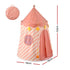 Kids Play Tent Playhouse – Pink with Star Lights, Window & Mat, 153cm