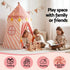 Kids Play Tent Playhouse – Pink with Star Lights, Window & Mat, 153cm