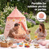 Kids Play Tent Playhouse – Pink with Star Lights, Window & Mat, 153cm