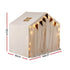 Kids Play Tent Playhouse – White with Star Lights, Windows & Flag, 130cm