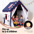 Kids Play Tent Playhouse Castle with Floor Mat String Ball Light 134X103CM