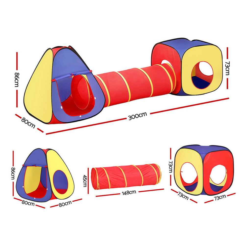 Kids Playhouse Play Tent Pop Up Teepee Castle Crawl Tunnel Outdoor Indoor Toys Children Gift