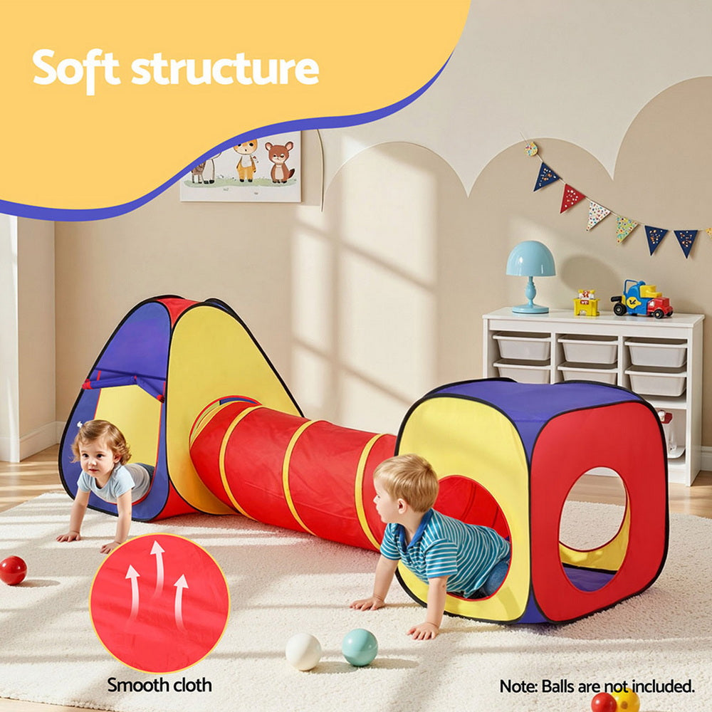 Kids Playhouse Play Tent Pop Up Teepee Castle Crawl Tunnel Outdoor Indoor Toys Children Gift