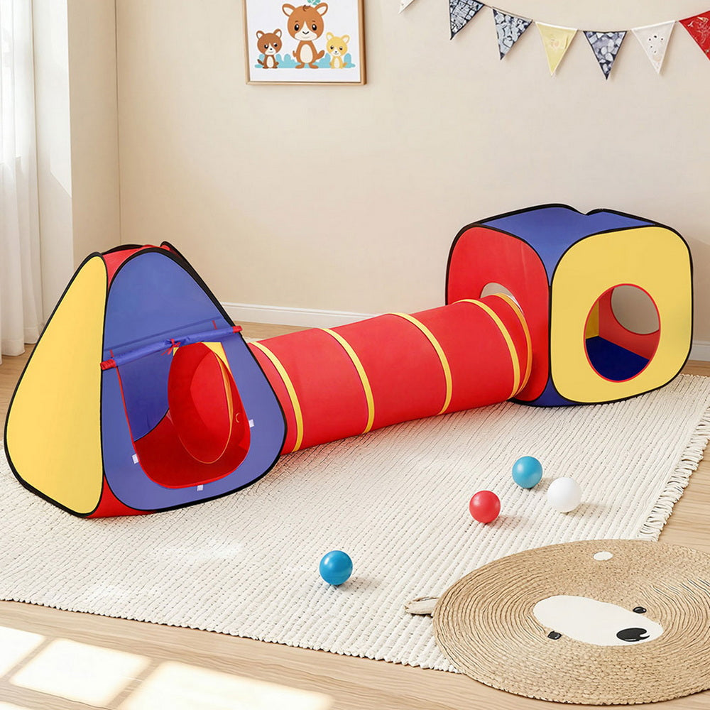 Kids Playhouse Play Tent Pop Up Teepee Castle Crawl Tunnel Outdoor Indoor Toys Children Gift