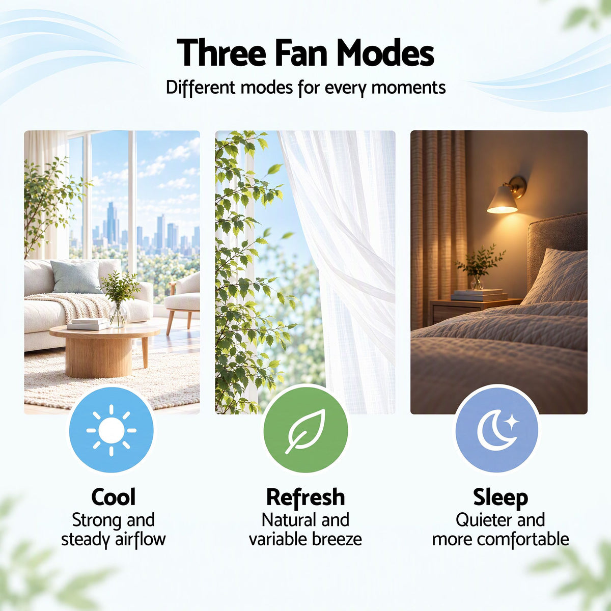 Devanti Tower Fan with Remote Control, 3 Speed 3 Mode 7.5h Timer, White