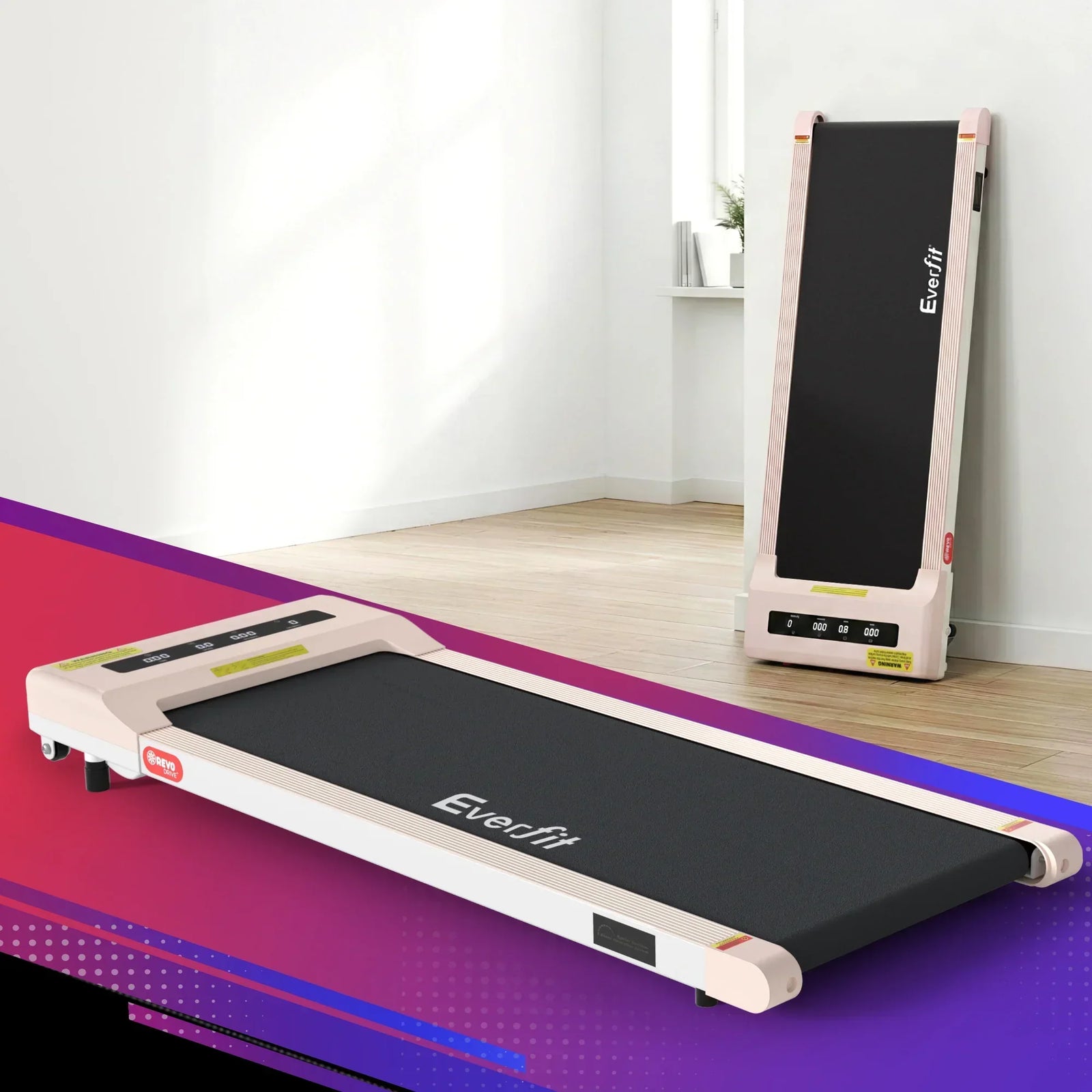 Treadmill Electric Walking Pad Under Desk Home Gym Fitness 360mm Pink