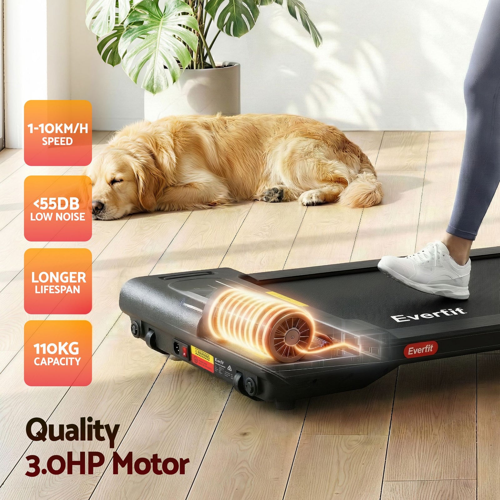 2-in-1 Foldable Walking Pad Treadmill Under Desk 3.0HP APP Control